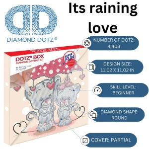 DIAMOND DOTZ DBX.005 DOTZ BOX ITS RAINING LOVE 28x28 cm BONCUK TABLO KİTİ