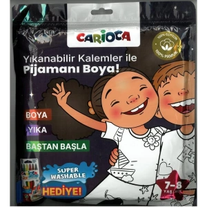 CARİOCA LN-80015 BOYANABİLİR PİJAMA - YIKANABİLİR HEDİYELİ KEÇELİ KALEMLER İLE PİJAMANI BOYA! 7-8 YAŞ
