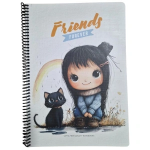 GIPTA FRIENDS FOREVER SPİRALLİ LX KARTON KAPAK A4 80YP. ÇİZGİLİ  DEFTER 8383 - TEKLİ