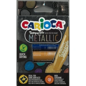 CARIOCA 42674 TEMPERELLO STICK METALİK RENKLER POSTER BOYAMA KALEMİ  6LI