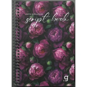 GIPTA SCRIPT BOOK SPİRALLİ SERT KAPAK 17x24 80YP.ÇİZGİLİ DEFTER 8406 - TEKLİ