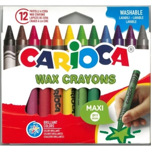 CARIOCA 42369 WAX MAXİ YIKANABİLİR PASTEL/MUM BOYA 12 RENK