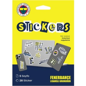 PİOLENT FBST24002 FENERBAHÇE TARAFTAR STICKER ETİKET SARI PAKET 5 YP. TEKLİ PAKET
