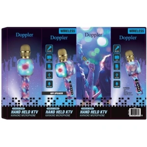 DOPPLER STRADUST WIRELESS RGB LED SES DEĞİŞTİRME KAYIT ÖZELLİKLİ KARAOKE MİKROFON KUTULU