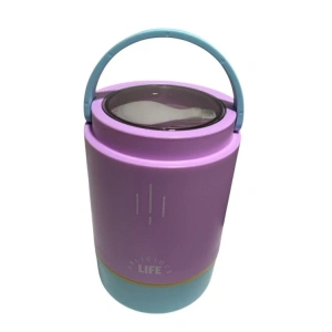 VAGONLİFE PASLANMAZ ÇELİK KULPLU TAŞINABİLİR 3 BÖLMELİ SİLİNDİR YEMEK KABI - LUNCH BOX VGN1266 900ML - MOR