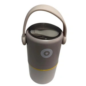 VAGONLİFE PASLANMAZ ÇELİK KULPLU TAŞINABİLİR 2 BÖLMELİ SİLİNDİR YEMEK KABI - LUNCH BOX VGN1267B 820ML - KAHVERENGİ