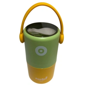 VAGONLİFE PASLANMAZ ÇELİK KULPLU TAŞINABİLİR 2 BÖLMELİ SİLİNDİR YEMEK KABI - LUNCH BOX VGN1267B 820ML - YEŞİL