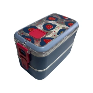 VAGONLİFE ÇELİK YEMEK KABI 2 KATLI 3 BÖLMELİ 700 ML - LUNCH BOX  VGN6748 - MAVİ