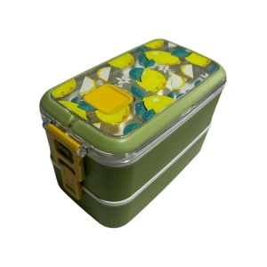 VAGONLİFE ÇELİK YEMEK KABI 2 KATLI 3 BÖLMELİ 700 ML - LUNCH BOX  VGN6748 - YEŞİL