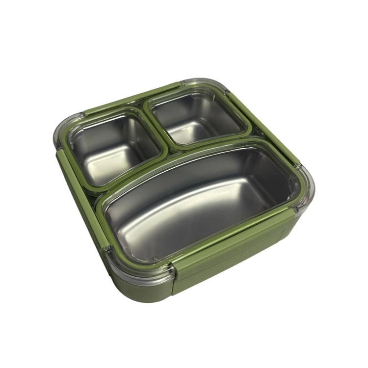 VAGONLİFE PASLANMAZ ÇELİK YEMEK KABI TEK KATLI BÖLMELİ KARE 780 ML - LUNCH BOX  VGN12171 - YEŞİL