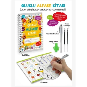 OLUKLU ALFABE KİTABI UÇAN SİHİRLİ KALEM VE KALEM TUTUCULU