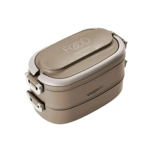 VAGONLİFE PASLANMAZ ÇELİK BÖLMELİ YEMEK KABI 2 KATLI - LUNCH BOX BL10403-2S 1140ML - KAHVERENGİ
