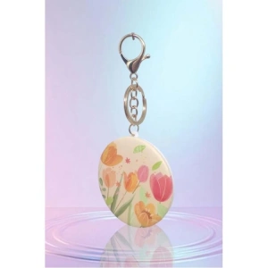 GIPTA K9918 BIG FLOWER ANAHTARLIKLI YUVARLAK AYNA - TEKLİ