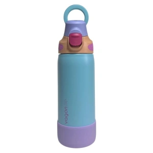 VAGONLİFE ÇELİK TEK KAPAK PİPETLİ/ PİPETSİZ KULLANIM KULPLU MATARA/TERMOS VGN1102 700ML  - MAVİ