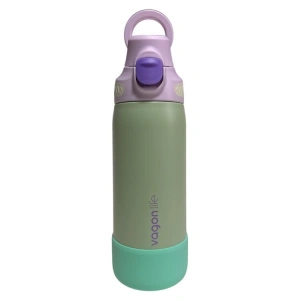 VAGONLİFE ÇELİK TEK KAPAK PİPETLİ/ PİPETSİZ KULLANIM KULPLU MATARA/TERMOS VGN1102 700ML  - YEŞİL