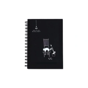 PAPİRÜS M217 SERT KAPAK SPİRALLİ SİYAH İÇ KAĞIT 14X20 80YP. ÇİZGİSİZ DEFTER