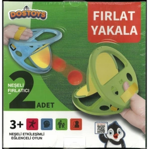 DOSTOYS 33 FIRLAT YAKALA TOP OYUN SETİ 2Lİ NEŞELİ FIRLATICI KUTULU 3+