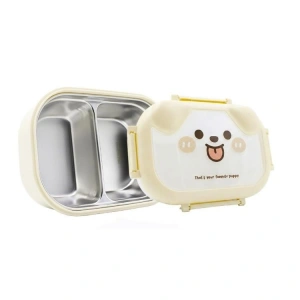 MUGGLE MS-32 304 PASLANMAZ ÇELİK TEK KATLI 2 BÖLMELİ 1000 ML BESLENME YEMEK KABI/KUTUSU