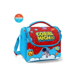 CORAL HIGH 37145 KIDS KIRMIZI MAVİ ASTRONOT UZAY DESENLİ THERMO BESLENME ÇANTASI