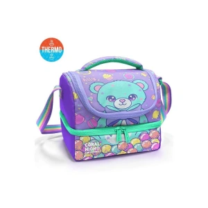 CORAL HIGH 37202 KIDS MOR MİLKA ŞEKER AYICIK DESENLİ THERMO İKİ KATLI  BESLENME ÇANTASI