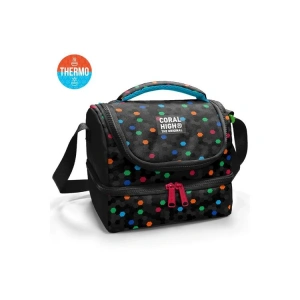 CORAL HIGH 37204 KIDS SİYAH RENKLİ PETEK DESENLİ THERMO İKİ KATLI  BESLENME ÇANTASI