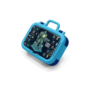 CORAL HIGH 39146 KIDS LACİVERT ROBOT DESENLİ 2 BÖLMELİ PASLANMAZ ÇELİK YEMEK KABI