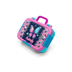 CORAL HIGH 39149 KIDS PASTEL RENKLİ KELEBEK DESENLİ 2 BÖLMELİ PASLANMAZ ÇELİK YEMEK KABI