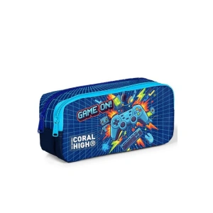 CORAL HIGH 31051 LACİVERT GAME DESENLİ İKİ BÖLMELİ KALEM ÇANTASI