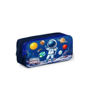 CORAL HIGH 31052 LACİVERT ASTRONOT DESENLİ İKİ BÖLMELİ KALEM ÇANTASI