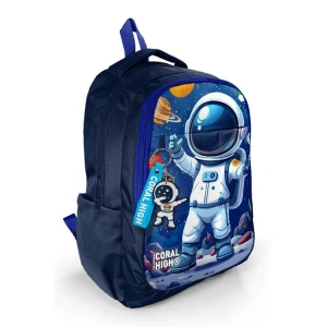 CORAL HIGH 33252 LACİVERT ASTRONOT DESENLİ ÜÇ BÖLMELİ SIRT ÇANTASI