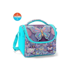 CORAL HIGH 37106 PASTEL RENKLİ KELEBEK DESENLİ THERMO BESLENME ÇANTASI