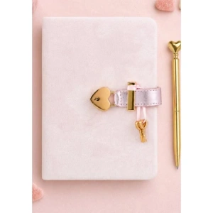 VICTORIAS JOURNALS 126-2756 HUSH HUSH KİLİTLİ KUTULU VE KALEMLİ 100gr.192YP.ÇİZGİLİ DEFTER  - PUDRA