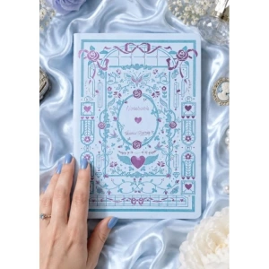 VICTORIAS JOURNALS 126-2643 AMOUR VEGAN DERİ SERT KAPAK A5 100gr.96YP.ÇİZGİLİ DEFTER  - MAVİ