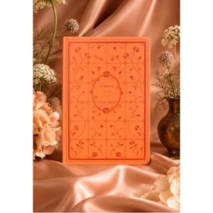 VICTORIAS JOURNALS 126-2646 FLEUR VEGAN DERİ SERT KAPAK A5 120gr. 80YP. NOKTALI DEFTER - TURUNCU