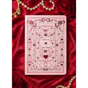 VICTORIAS JOURNALS 126-2640 AMOUR VEGAN DERİ SERT KAPAK A5 100gr.96YP.ÇİZGİLİ DEFTER  - PEMBE