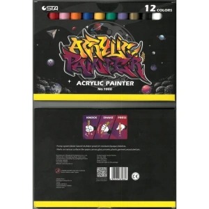 STA 100012 AKRİLİK MARKER KALEM SETİ 2mm UÇ  12Lİ (RENK)