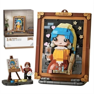 VAGONLIFE LOZ 1287 CREATIVE (2/4) İNCİ KÜPELİ KIZ TABLOSU 676 PARÇA BLOCK OYUNCAK 6+