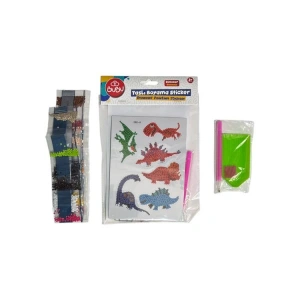 BU-BU AC0018 TAŞLI BOYAMA STICKER SETİ DİNOZOR DESENLİ  3+