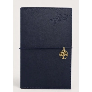 VICTORIAS JOURNALS CHARM HAYAT AĞACI 126-2745 VEGAN DERİ KAPAK 13X18 cm 100 gr. 96 YP. KREM ÇİZGİLİ DEFTER LACİVERT