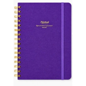 VICTORIAS JOURNALS 1606 CANVAS SERT KAPAK A5  100gr.160 SYF. NOKTALI DEFTER MOR