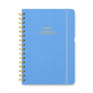 VICTORIAS JOURNALS 1605 CANVAS SERT KAPAK A5  100gr.160 SYF. NOKTALI DEFTER MAVİ