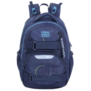 CORAL HIGH 24445 GEOMETRİK DESENLİ LACİVERT DÖRT BÖLMELİ SIRT ÇANTASI