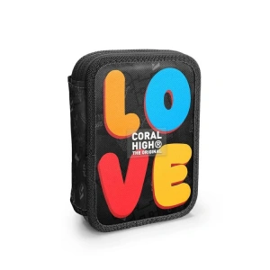 CORAL HIGH KIDS 31109 RENKLİ LOVE DESENLİ ÇİFT KATLI KALEM ÇANTASI