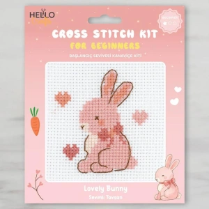 HELLO CRAFTS HC554 BAŞLANGIÇ SEVİYESİ KANAVİÇE KİTİ - SEVİMLİ TAVŞAN