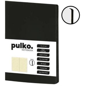 PULKO NOTEBOOK PND309436 KLASİK SERT KAPAK 15x21cm 80gr.224 SAYFA TERMO DERİ ÇİZGİLİ DEFTER - SİYAH