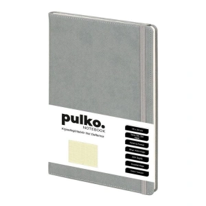 PULKO NOTEBOOK PND041 SERT KAPAK 16x24cm 80gr.240 SAYFA TERMO DERİ KARELİ DEFTER - GRİ