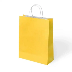 KİKA 1000501 BÜKÜM SAPLI 18x8x24cm HEDİYELİK KAĞIT ÇANTA SARI  - TEKLİ
