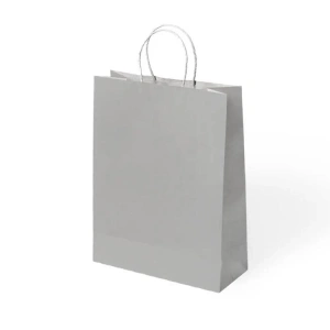 KİKA 1000511 BÜKÜM SAPLI 25x12x31cm HEDİYELİK KAĞIT ÇANTA GÜMÜŞ - TEKLİ