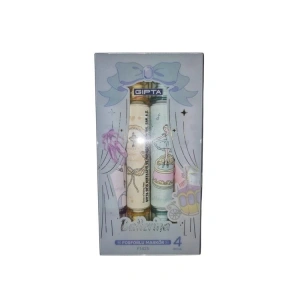 GIPTA F1425 BALLERINA ÇİFT TARAFLI KOKULU FOSFORLU KALEM 4LÜ MAVİ SET