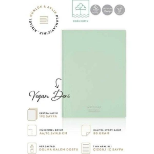 VICTORIAS JOURNALS 1001 SOFTLONS ESNEK KAPAK A6 80gr. 96YP.KREM ÇİZGİLİ DEFTER PASTEL YEŞİL